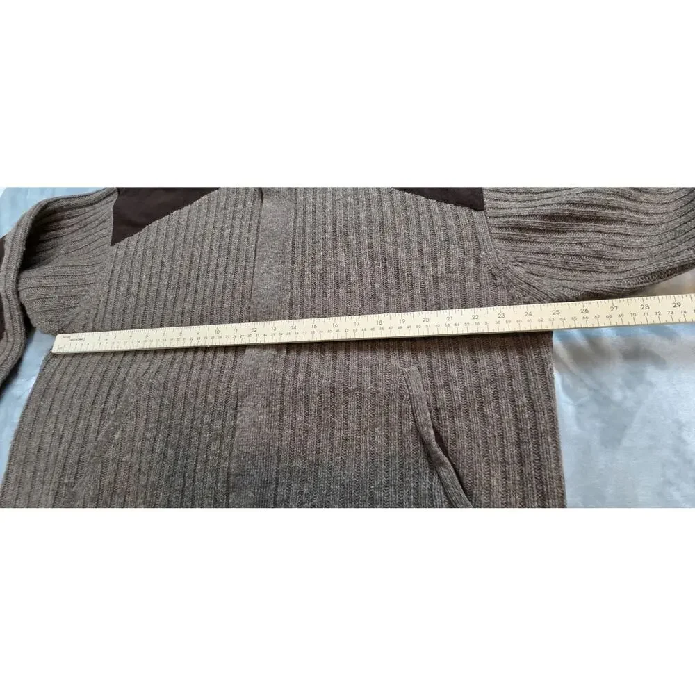 Cabelas Outfitters Series Mens XL 100% Lambswool Sweater Brown Knit full zip - Picture 10 of 13